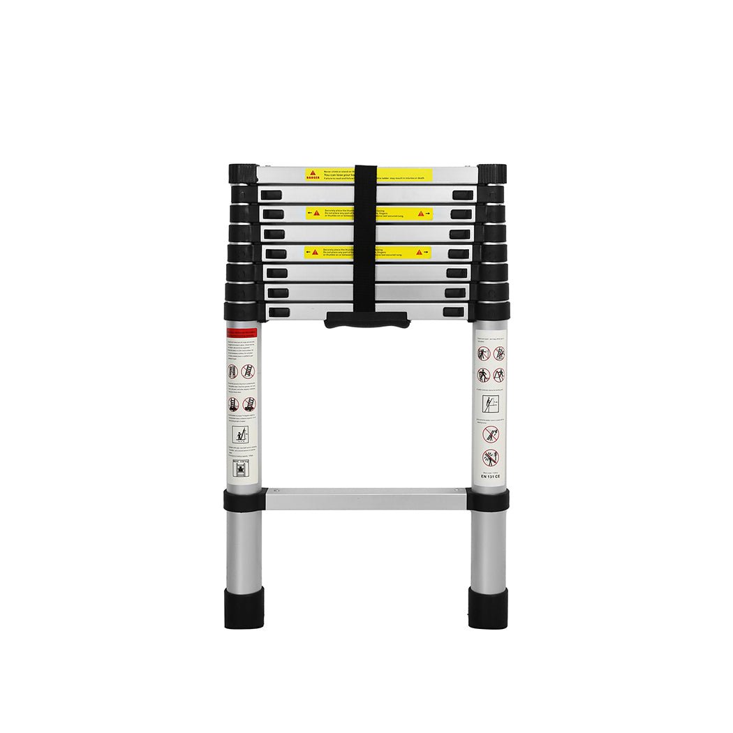 Traderight Telescopic Multipurpose Ladder 2.6 Meter - Silver - Rivercity House & Home Co. (ABN 18 642 972 209) - Affordable Modern Furniture Australia