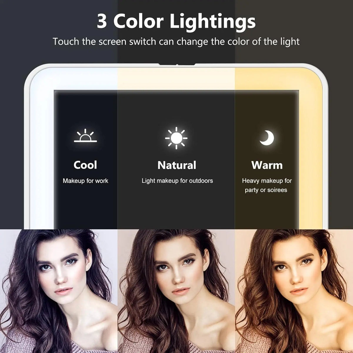 Travel LED Makeup Mirror USB with 3 Light Modes - Home & Garden > Decor > Mirrors - Rivercity House & Home Co. (ABN 18 642 972 209) - Affordable Modern Furniture Australia
