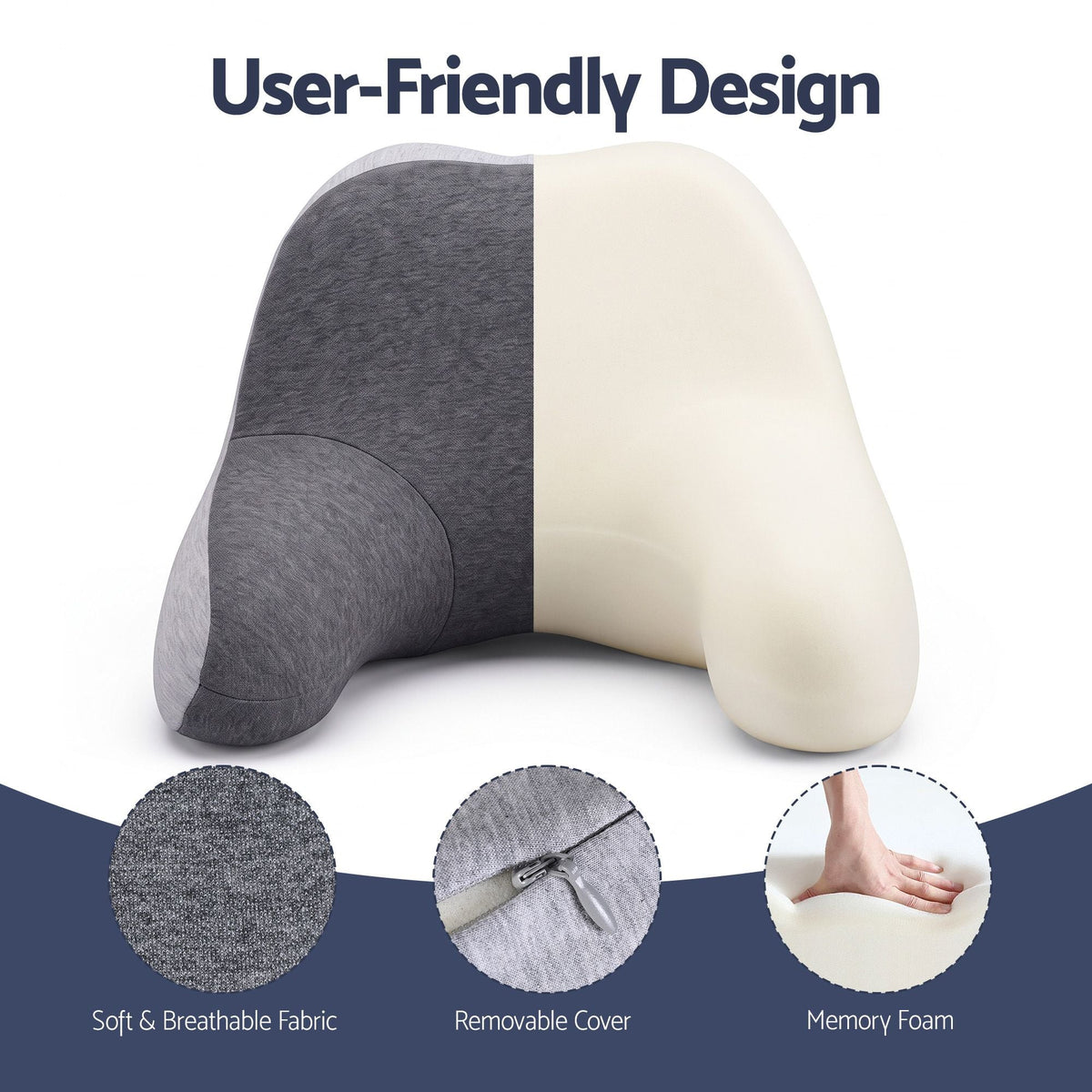Travel Neck Pillow with Memory Foam, Eyemask and Earplugs - Grey - Home & Garden > Bedding > Pillows - Rivercity House & Home Co. (ABN 18 642 972 209) - Affordable Modern Furniture Australia