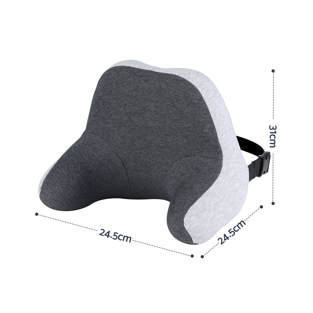 Travel Neck Pillow with Memory Foam, Eyemask and Earplugs - Grey - Home & Garden > Bedding > Pillows - Rivercity House & Home Co. (ABN 18 642 972 209) - Affordable Modern Furniture Australia