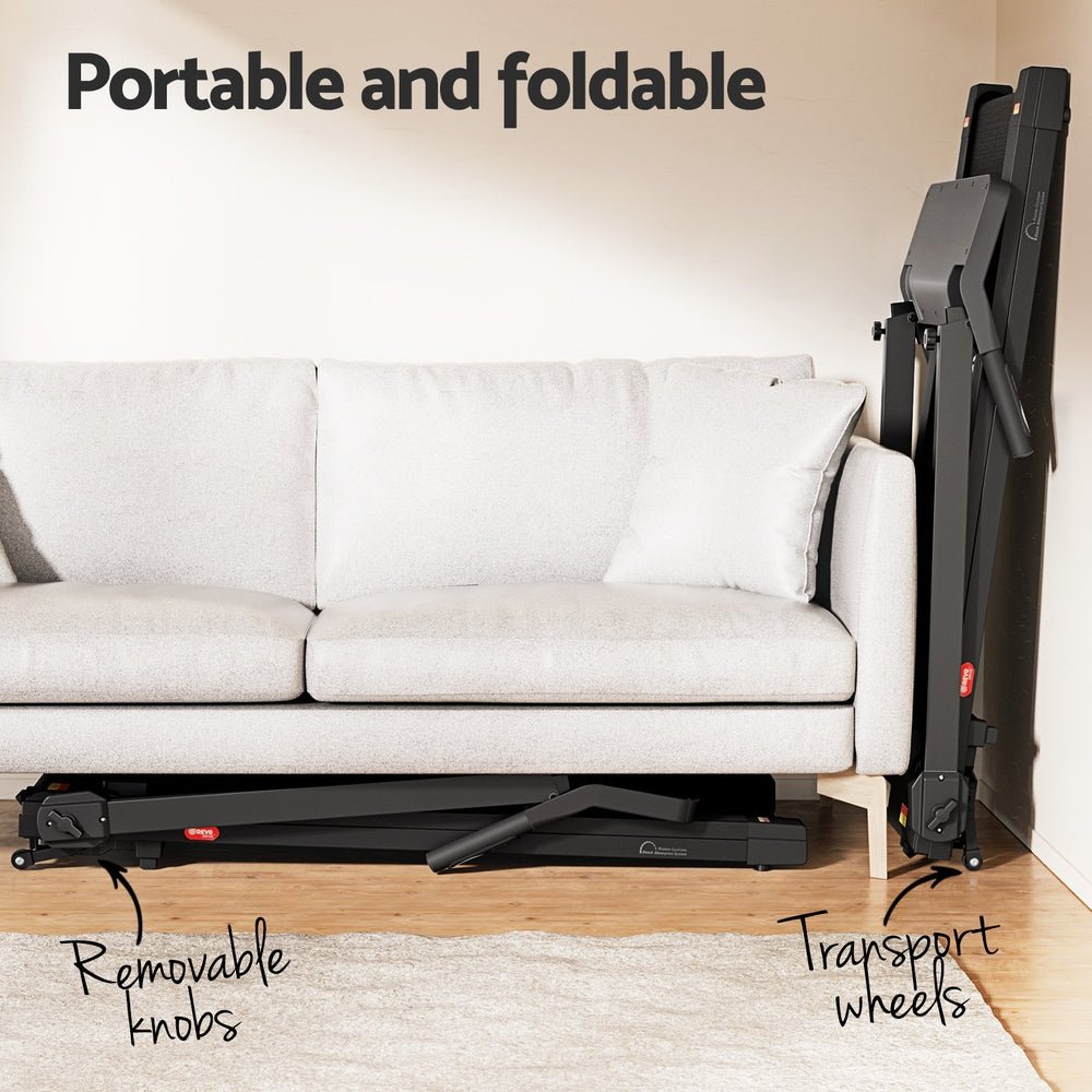 Treadmill Electric Home Gym Fitness Excercise Knob Foldable 420mm Black - Sports & Fitness > Exercise, Gym and Fitness - Rivercity House & Home Co. (ABN 18 642 972 209) - Affordable Modern Furniture Australia