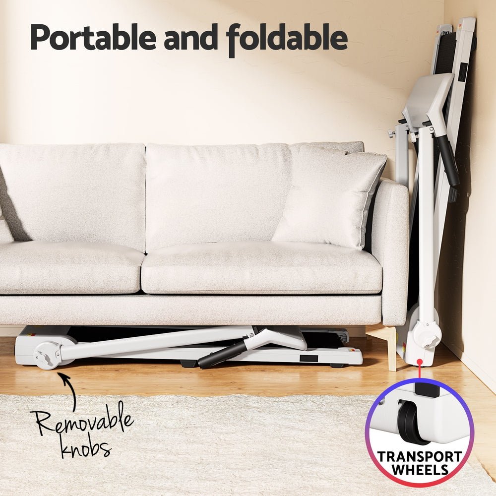 Treadmill Electric Home Gym Fitness Excercise Knob Foldable 450mm White - Sports & Fitness > Exercise, Gym and Fitness - Rivercity House & Home Co. (ABN 18 642 972 209) - Affordable Modern Furniture Australia