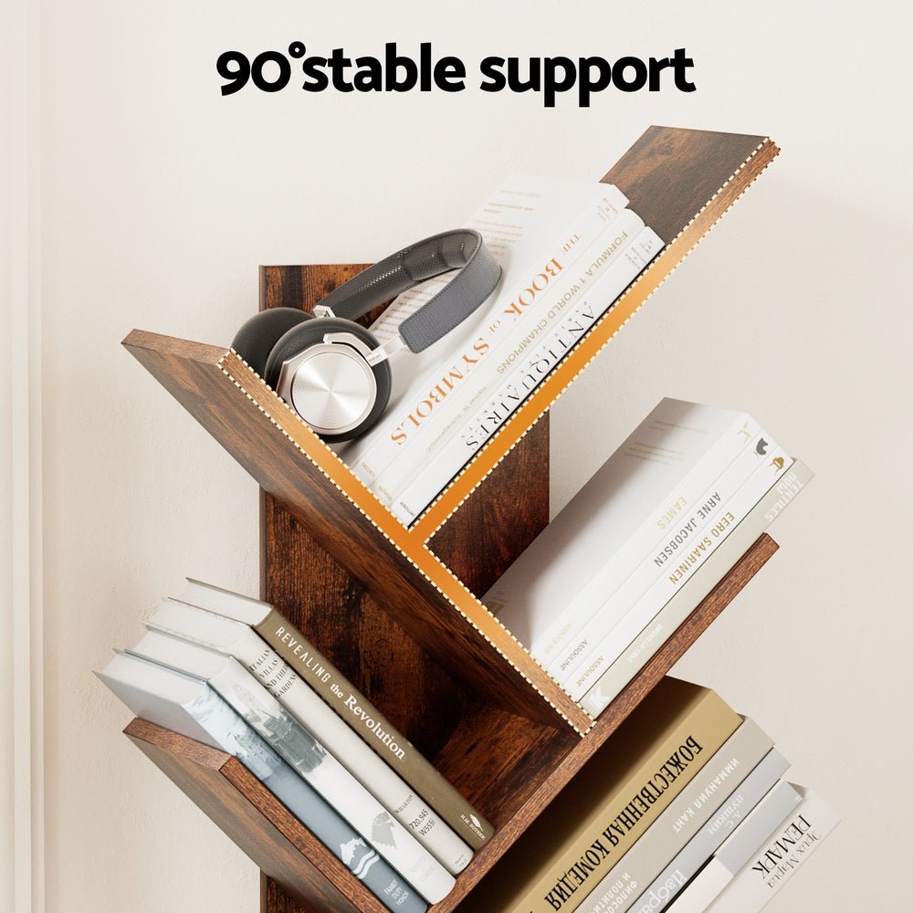 Tree Bookshelf 9 Tiers Walnut - Furniture > Living Room > Bookcases & Shelves - Rivercity House & Home Co. (ABN 18 642 972 209) - Affordable Modern Furniture Australia