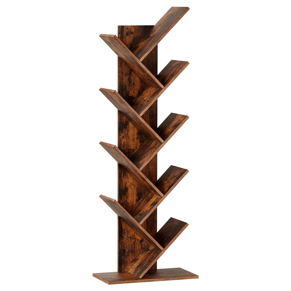 Tree Bookshelf 9 Tiers Walnut - Furniture > Living Room > Bookcases & Shelves - Rivercity House & Home Co. (ABN 18 642 972 209) - Affordable Modern Furniture Australia