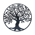 Tree of Life Metal Wall Art Sculpture 99cm Hanging - Black