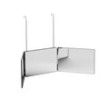 Trifold 3-Way Telescoping Makeup Mirror with Adjustable Height and Hooks - Black