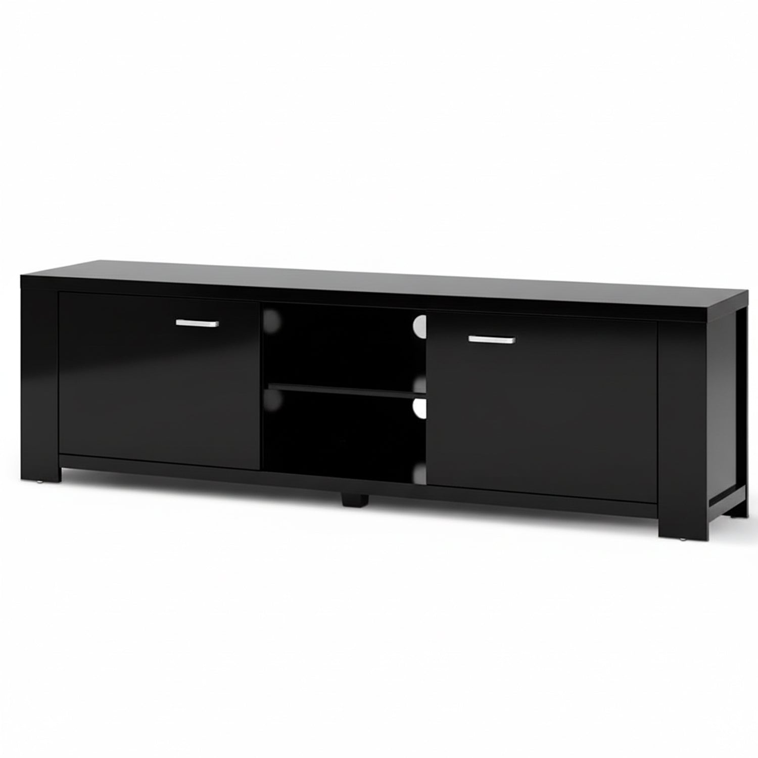 TV Cabinet Entertainment Unit 160cm Black Maxi - Furniture > Living Room > TV Units - Rivercity House & Home Co. (ABN 18 642 972 209) - Affordable Modern Furniture Australia