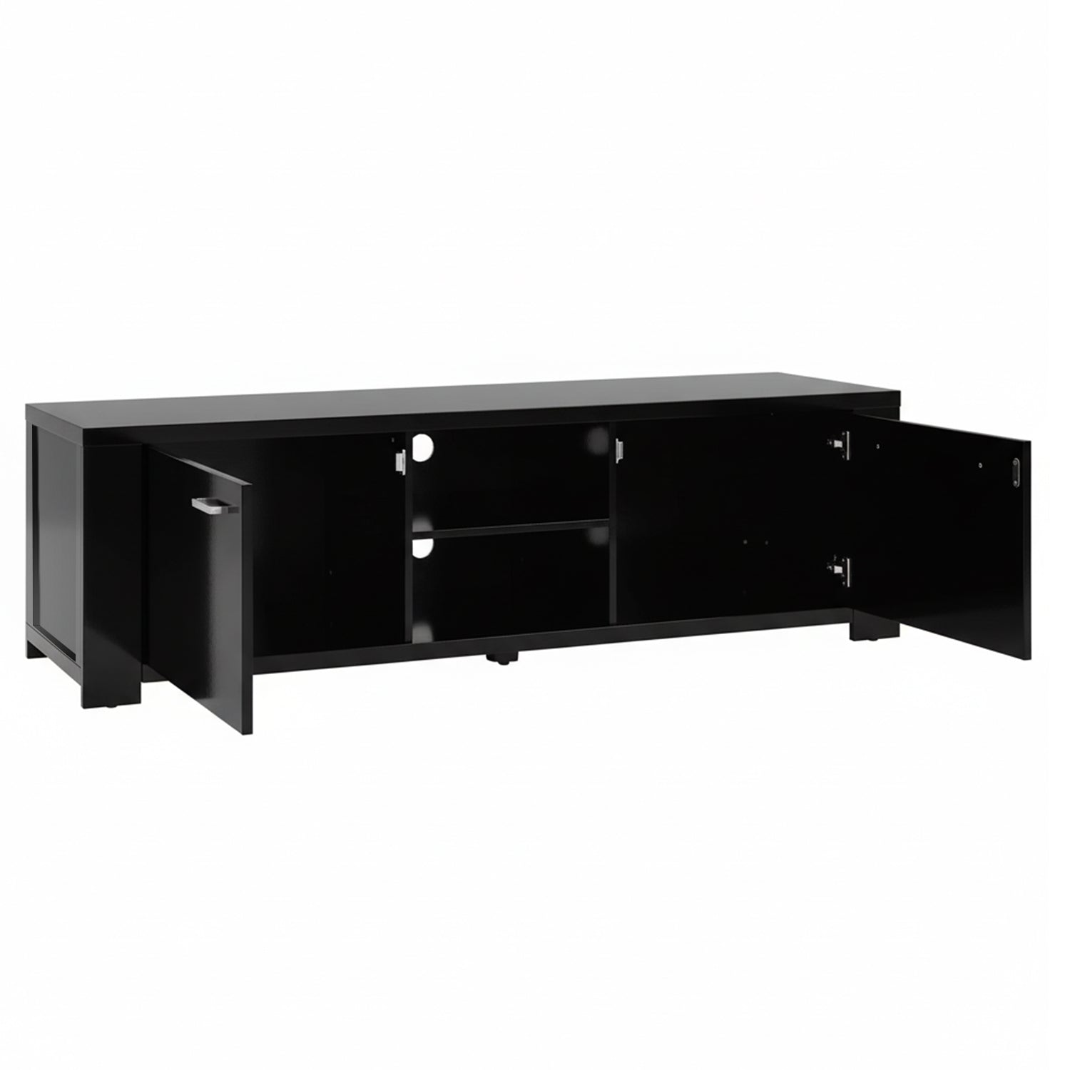 TV Cabinet Entertainment Unit 160cm Black Maxi - Furniture > Living Room > TV Units - Rivercity House & Home Co. (ABN 18 642 972 209) - Affordable Modern Furniture Australia