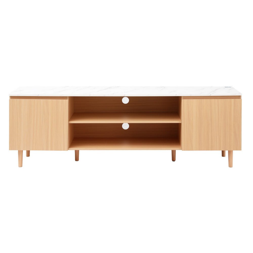 TV Cabinet Entertainment Unit Stand 180CM Pine White - Furniture > Living Room > TV Units - Rivercity House & Home Co. (ABN 18 642 972 209) - Affordable Modern Furniture Australia