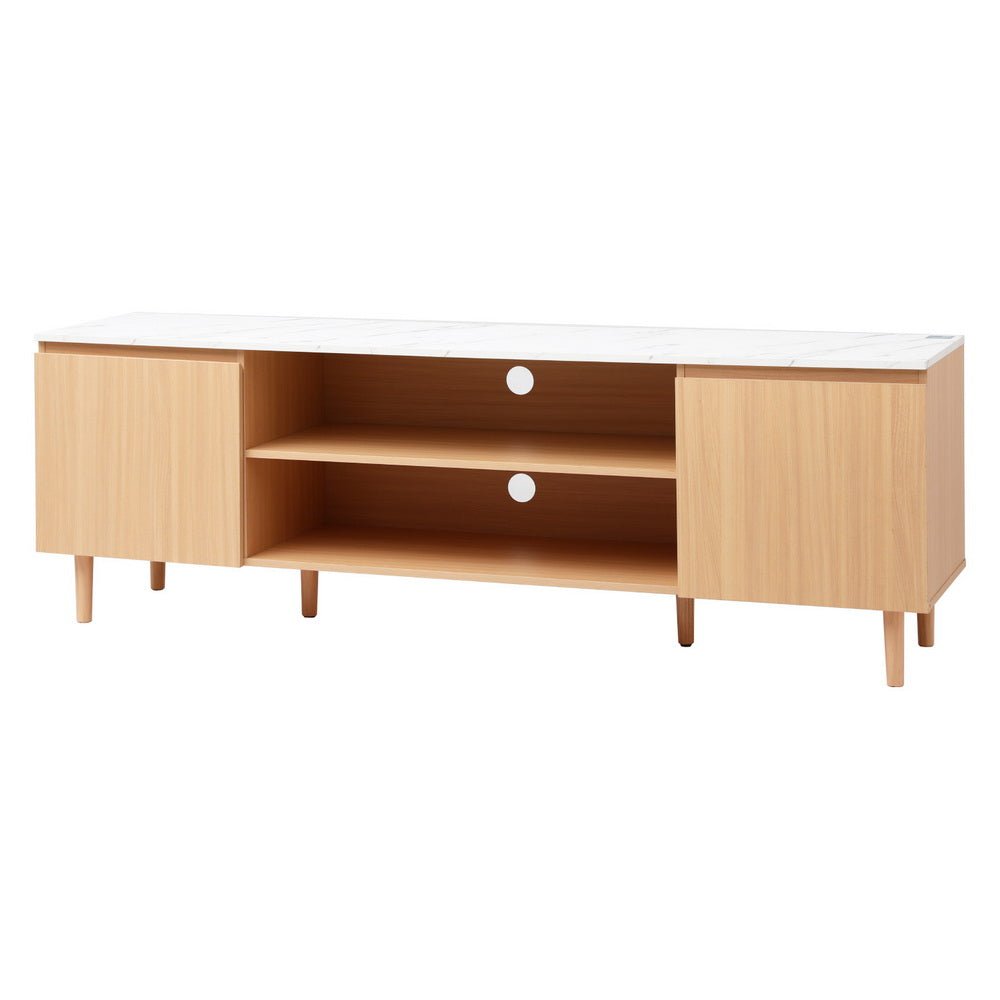 TV Cabinet Entertainment Unit Stand 180CM Pine White - Furniture > Living Room > TV Units - Rivercity House & Home Co. (ABN 18 642 972 209) - Affordable Modern Furniture Australia