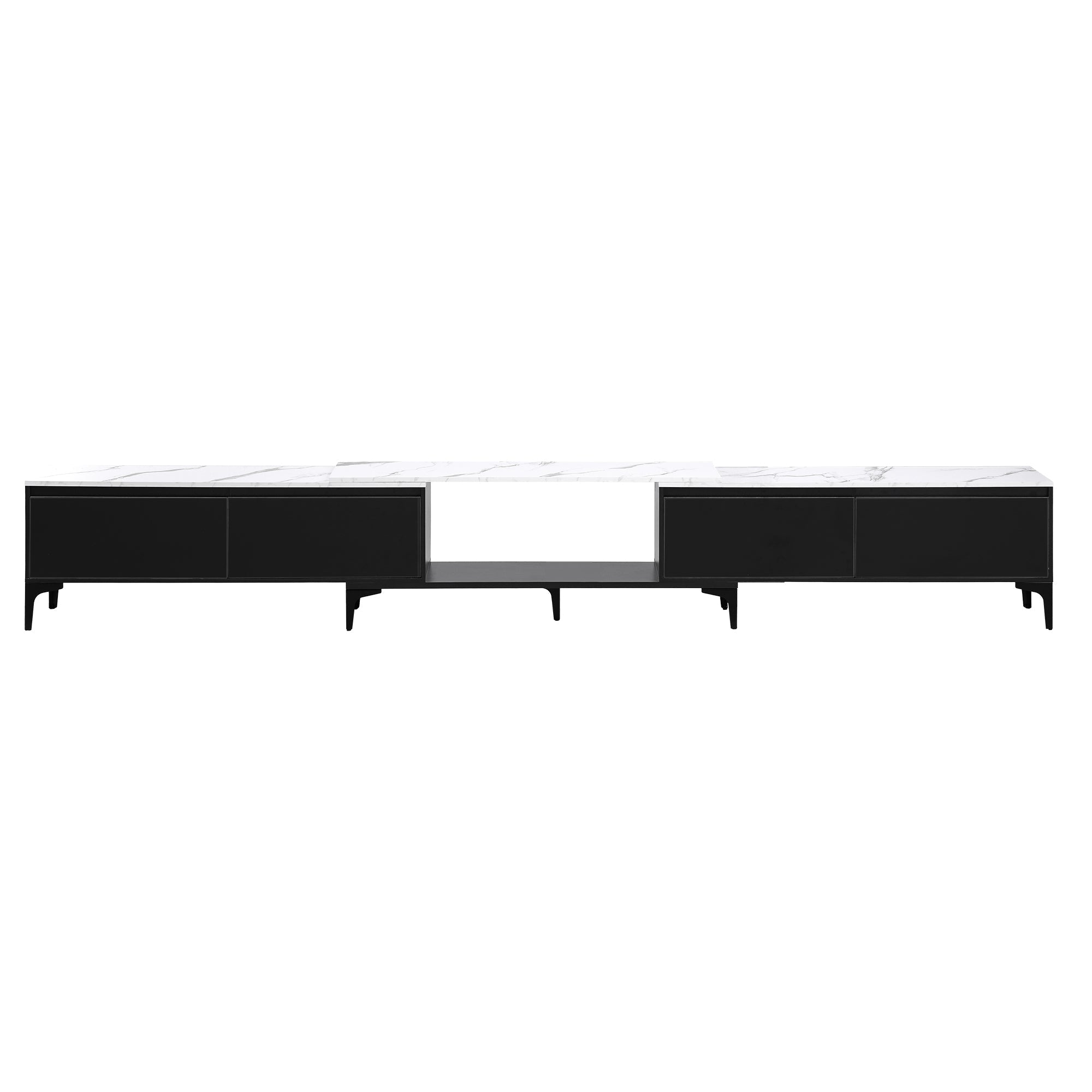 TV Cabinet Entertainment Unit Stand Extendable Black - Furniture > Living Room > TV Units - Rivercity House & Home Co. (ABN 18 642 972 209) - Affordable Modern Furniture Australia