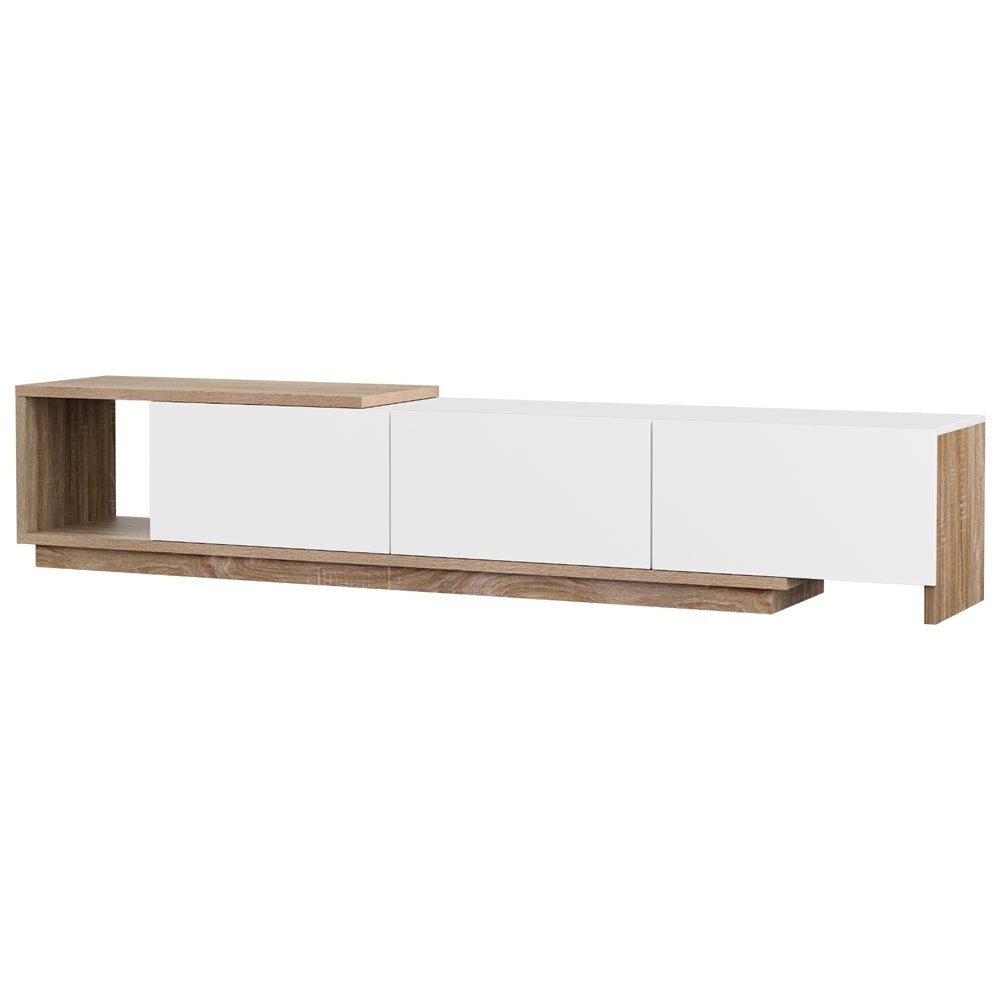 TV Cabinet Entertainment Unit Stand Extendable White Oak - Furniture > Living Room > TV Units - Rivercity House & Home Co. (ABN 18 642 972 209) - Affordable Modern Furniture Australia