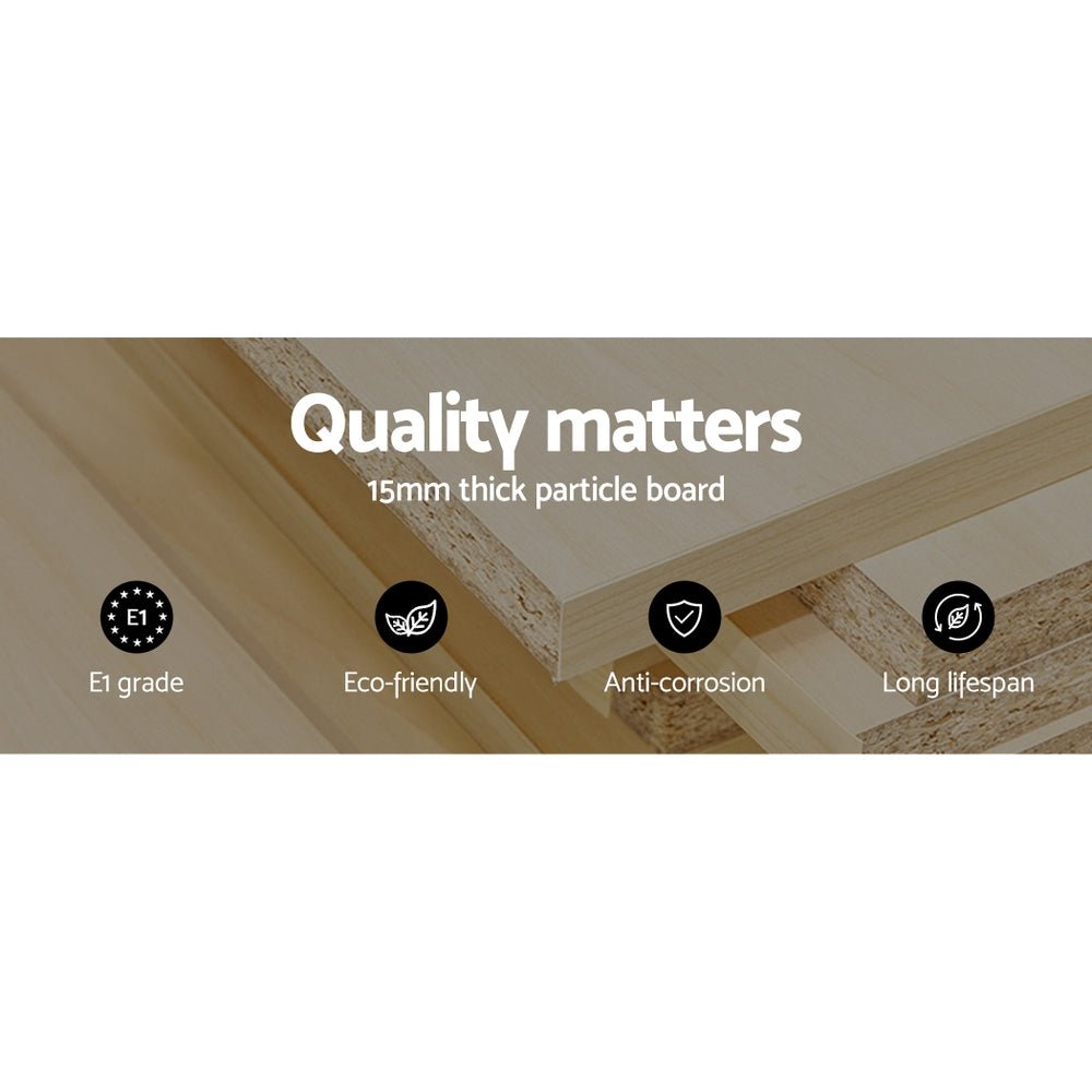 TV Cabinet Entertainment Unit with Drawers - White and Wood - Rivercity House & Home Co. (ABN 18 642 972 209) - Affordable Modern Furniture Australia