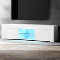 TV Entertainment Unit with LED Lighting - White