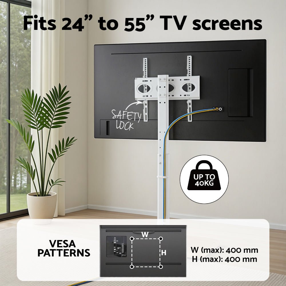 TV Stand 24 - 55" Swivel Height Adjustable Floor Mount for TVs - Furniture > Living Room > TV Units - Rivercity House & Home Co. (ABN 18 642 972 209) - Affordable Modern Furniture Australia