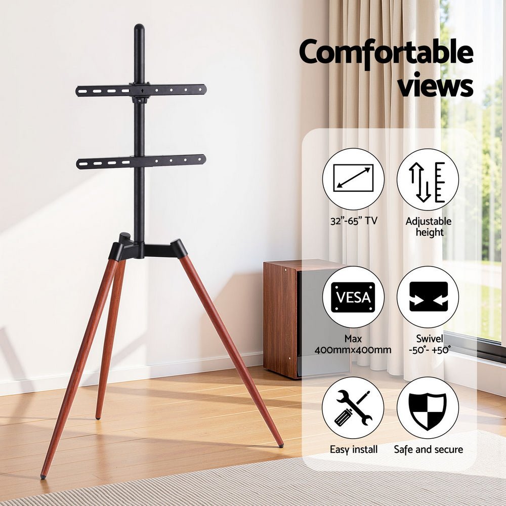 TV Stand 32 - 65 inch LED LCD Screen Wooden Tripod Easel Height Adjustable - Furniture > Living Room > TV Units - Rivercity House & Home Co. (ABN 18 642 972 209) - Affordable Modern Furniture Australia