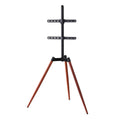 Adjustable TV Stand for 32-65 inch LED LCD with Swivel & Wooden Tripod Legs - Black & Walnut
