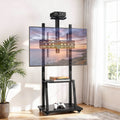 Universal Mobile Adjustable Height TV Stand for 32-70" TVs with Wheels - Black
