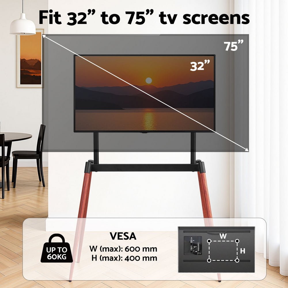 TV Stand 32 - 75 inch LED LCD Screen Wooden Floor Easel Height Adjustable - Furniture > Living Room > TV Units - Rivercity House & Home Co. (ABN 18 642 972 209) - Affordable Modern Furniture Australia