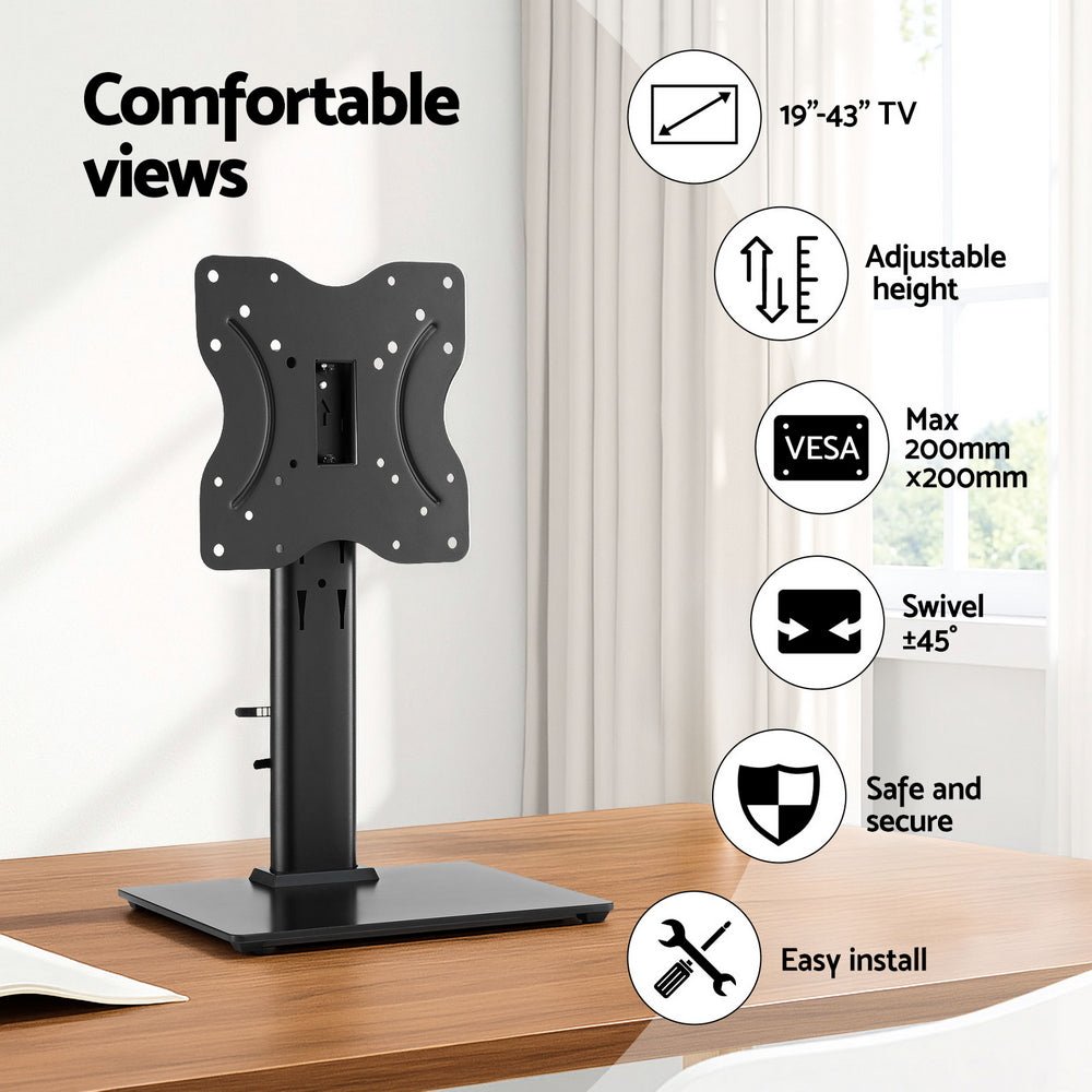 TV Stand Bracket for 19 - 43 inch TVs Table Top Desktop Universal Swivel - Furniture > Living Room > TV Units - Rivercity House & Home Co. (ABN 18 642 972 209) - Affordable Modern Furniture Australia
