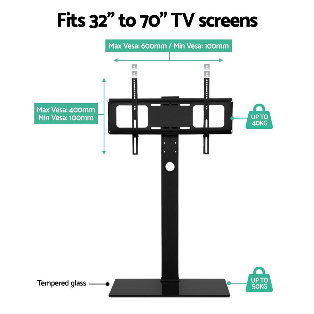 TV Stand Mount Bracket for 32" - 70" LED LCD Glass Storage Floor Shelf - Furniture > Living Room > TV Units - Rivercity House & Home Co. (ABN 18 642 972 209) - Affordable Modern Furniture Australia