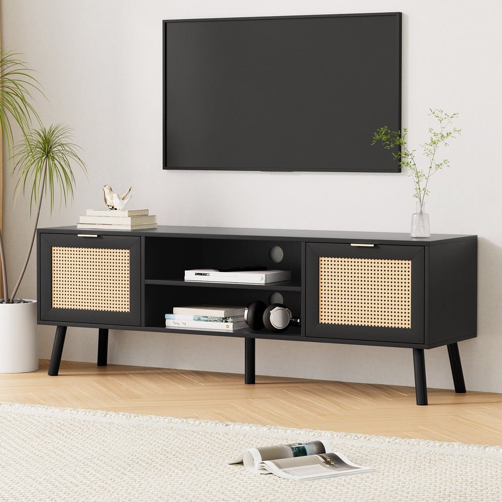 TV Unit 150cm Storage Cabinet Black - Furniture > Living Room > TV Units - Rivercity House & Home Co. (ABN 18 642 972 209) - Affordable Modern Furniture Australia