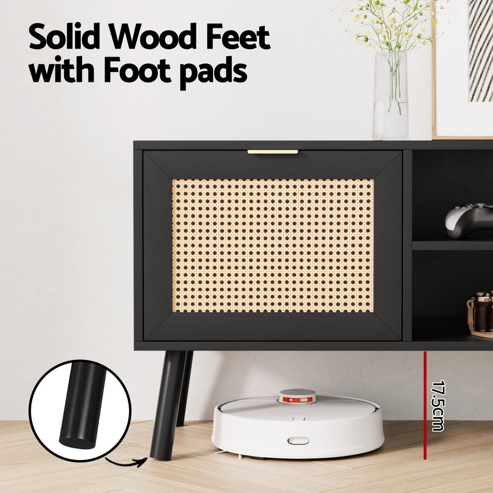 TV Unit 150cm Storage Cabinet Black - Furniture > Living Room > TV Units - Rivercity House & Home Co. (ABN 18 642 972 209) - Affordable Modern Furniture Australia