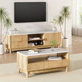 Entertainment Unit & Coffee Table Set with Storage Drawers - Pine