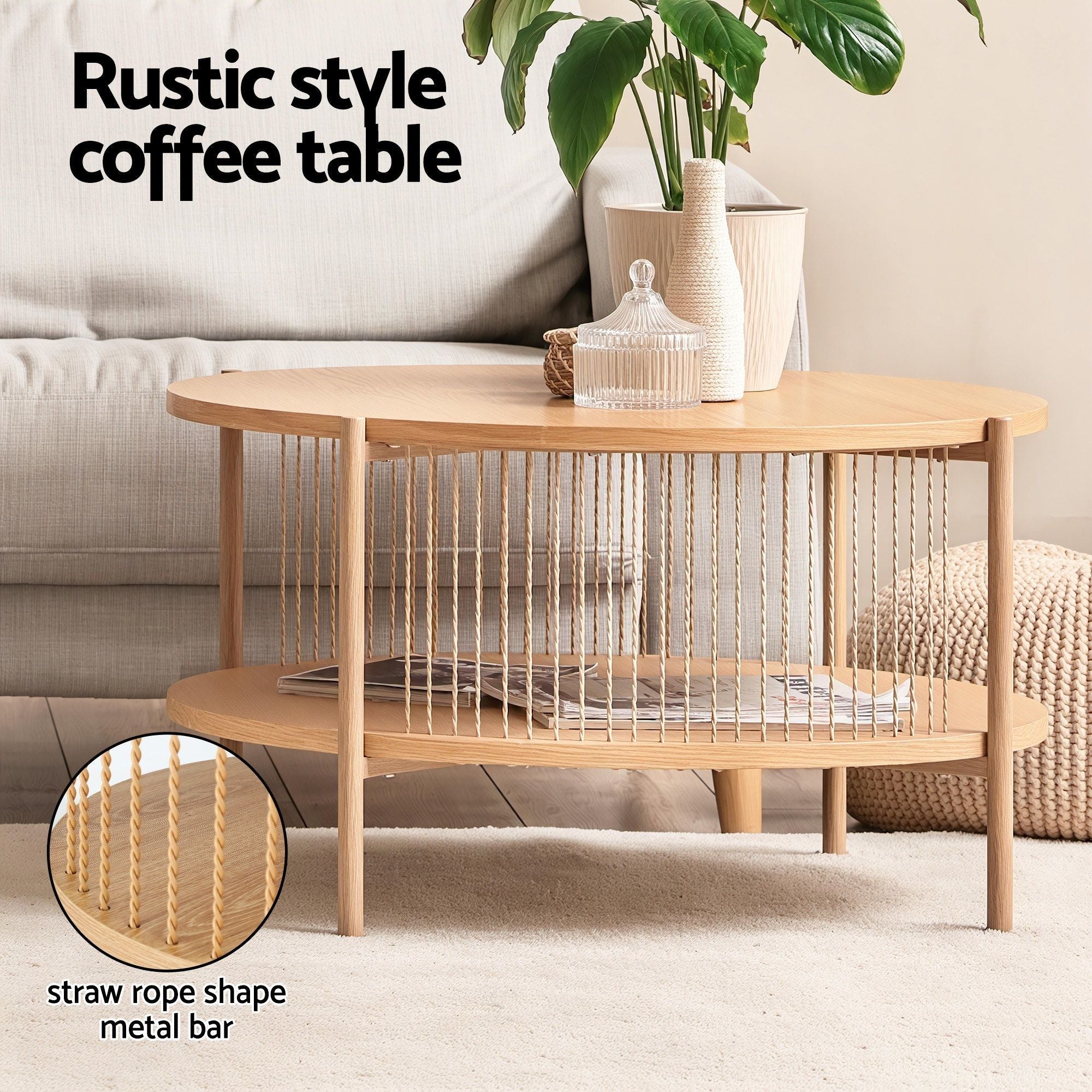 TV Unit & Coffee Table Set Storage Shelf Pine - Furniture > Living Room > TV Units - Rivercity House & Home Co. (ABN 18 642 972 209) - Affordable Modern Furniture Australia