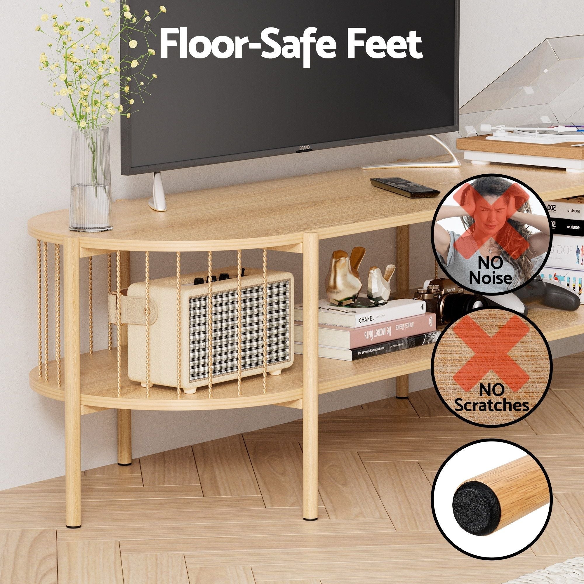 TV Unit & Coffee Table Set Storage Shelf Pine - Furniture > Living Room > TV Units - Rivercity House & Home Co. (ABN 18 642 972 209) - Affordable Modern Furniture Australia