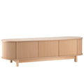 160cm TV Entertainment Unit with Storage Cabinets and Shelves - Pine