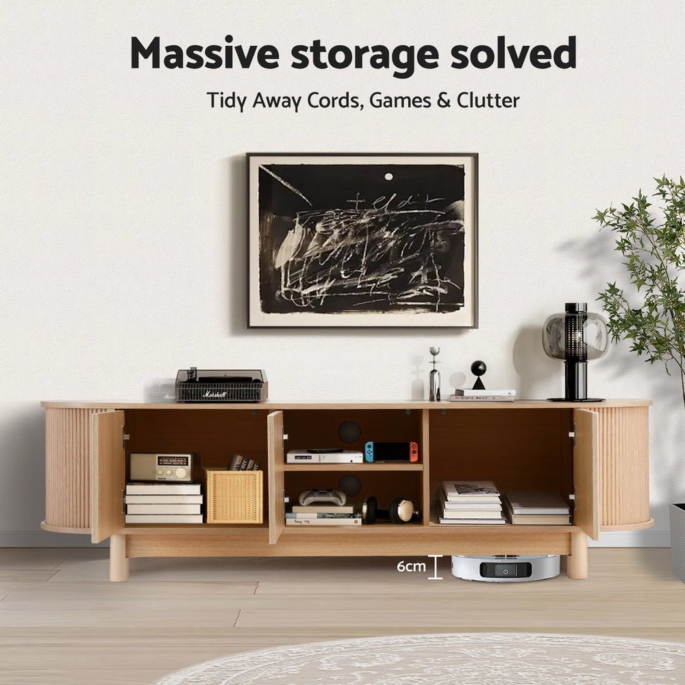 TV Unit Entertainment Unit Storage Cabinet 160cm Pine - Furniture > Living Room > TV Units - Rivercity House & Home Co. (ABN 18 642 972 209) - Affordable Modern Furniture Australia