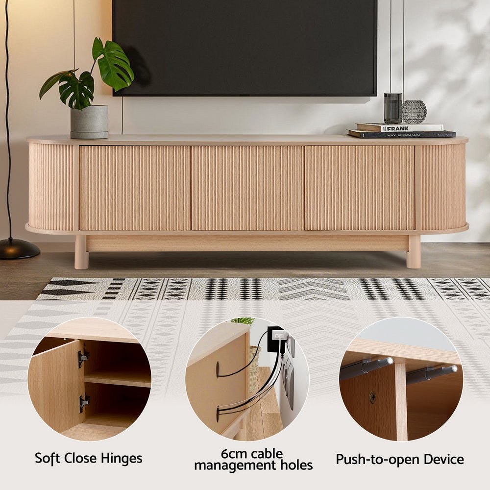 TV Unit Entertainment Unit Storage Cabinet 160cm Pine - Furniture > Living Room > TV Units - Rivercity House & Home Co. (ABN 18 642 972 209) - Affordable Modern Furniture Australia