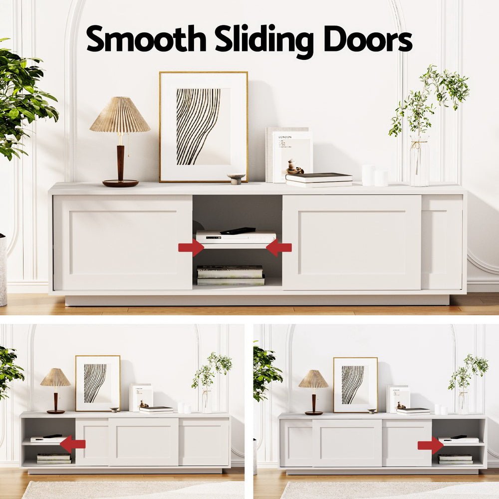 TV Unit Entertainment Unit Storage Cabinet 160cm White - Furniture > Living Room > TV Units - Rivercity House & Home Co. (ABN 18 642 972 209) - Affordable Modern Furniture Australia