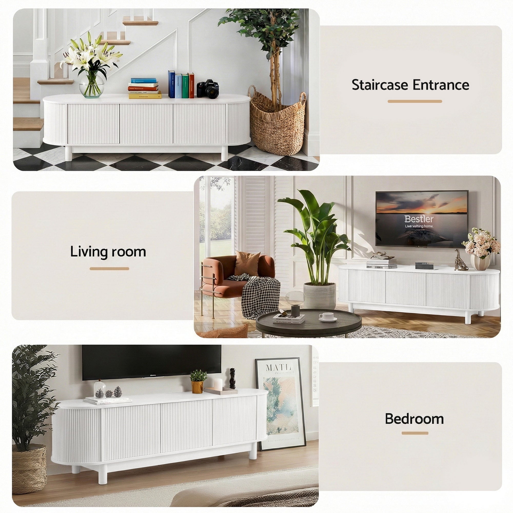TV Unit Entertainment Unit Storage Cabinet 160cm White - Furniture > Living Room > TV Units - Rivercity House & Home Co. (ABN 18 642 972 209) - Affordable Modern Furniture Australia
