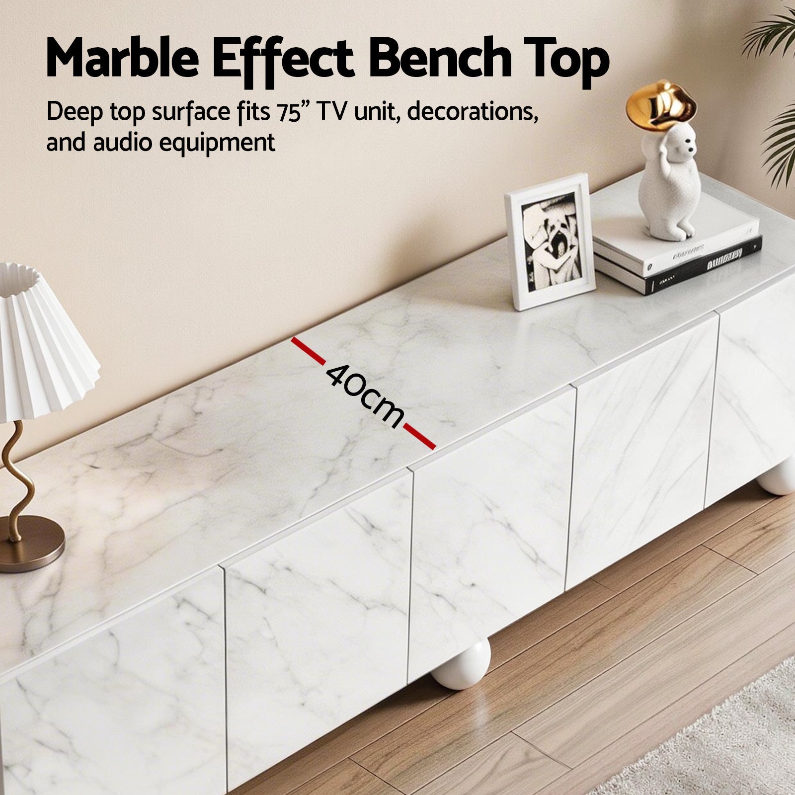 TV Unit Entertainment Unit Storage Cabinet 200cm White - Furniture > Living Room > TV Units - Rivercity House & Home Co. (ABN 18 642 972 209) - Affordable Modern Furniture Australia