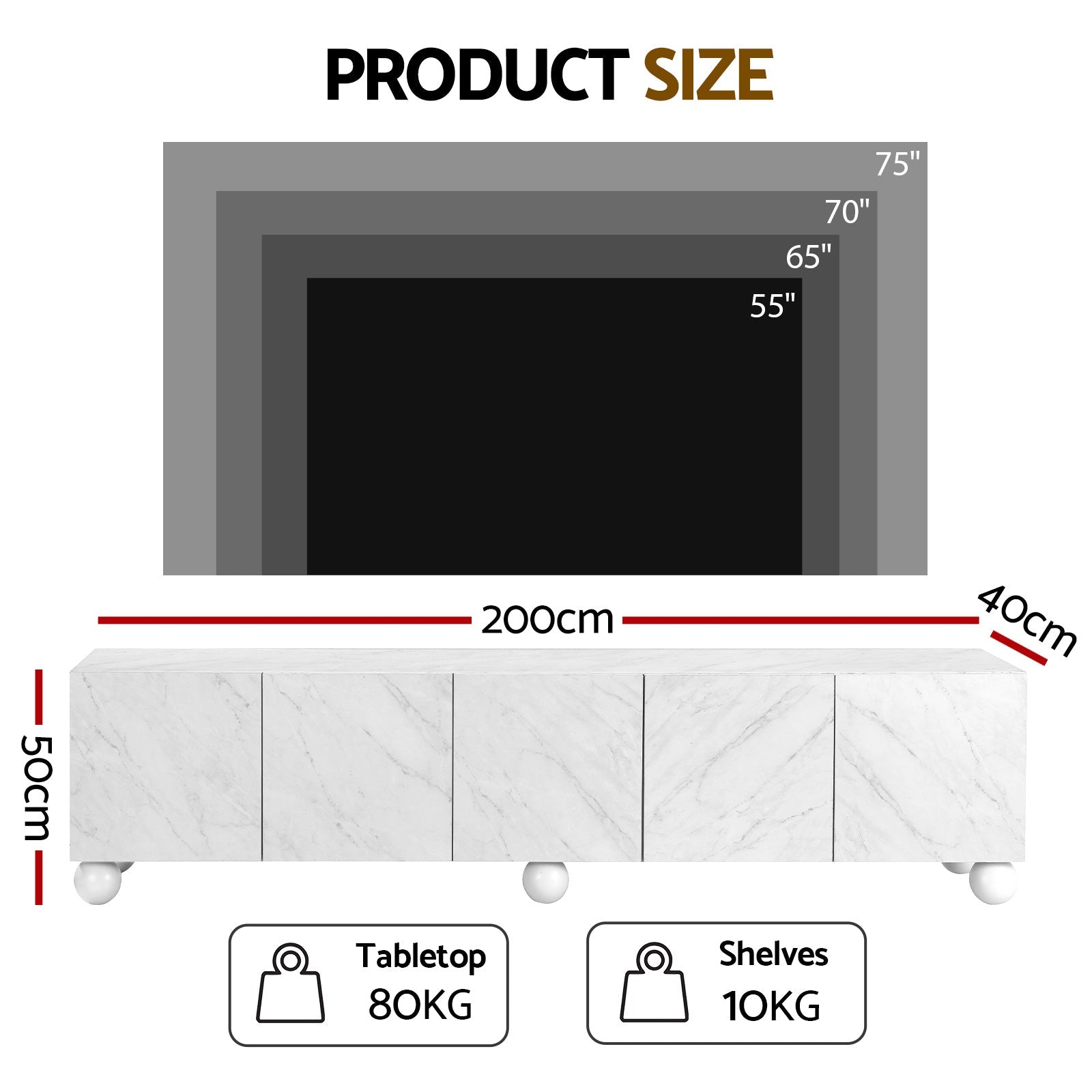 TV Unit Entertainment Unit Storage Cabinet 200cm White - Furniture > Living Room > TV Units - Rivercity House & Home Co. (ABN 18 642 972 209) - Affordable Modern Furniture Australia