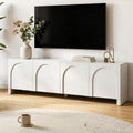 180cm TV Entertainment Unit with Adjustable Shelves and Storage Cabinets - White