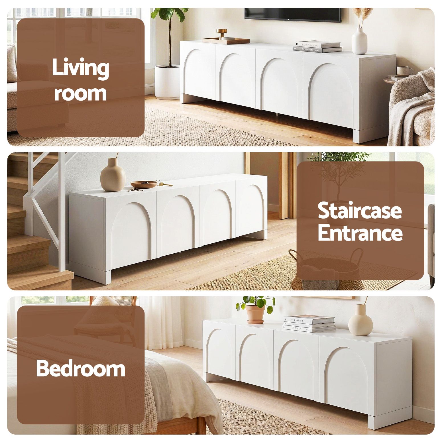 TV Unit Entertainment Unit Storage Cabinet Adjustable Shelf 180cm White - Furniture > Living Room > TV Units - Rivercity House & Home Co. (ABN 18 642 972 209) - Affordable Modern Furniture Australia