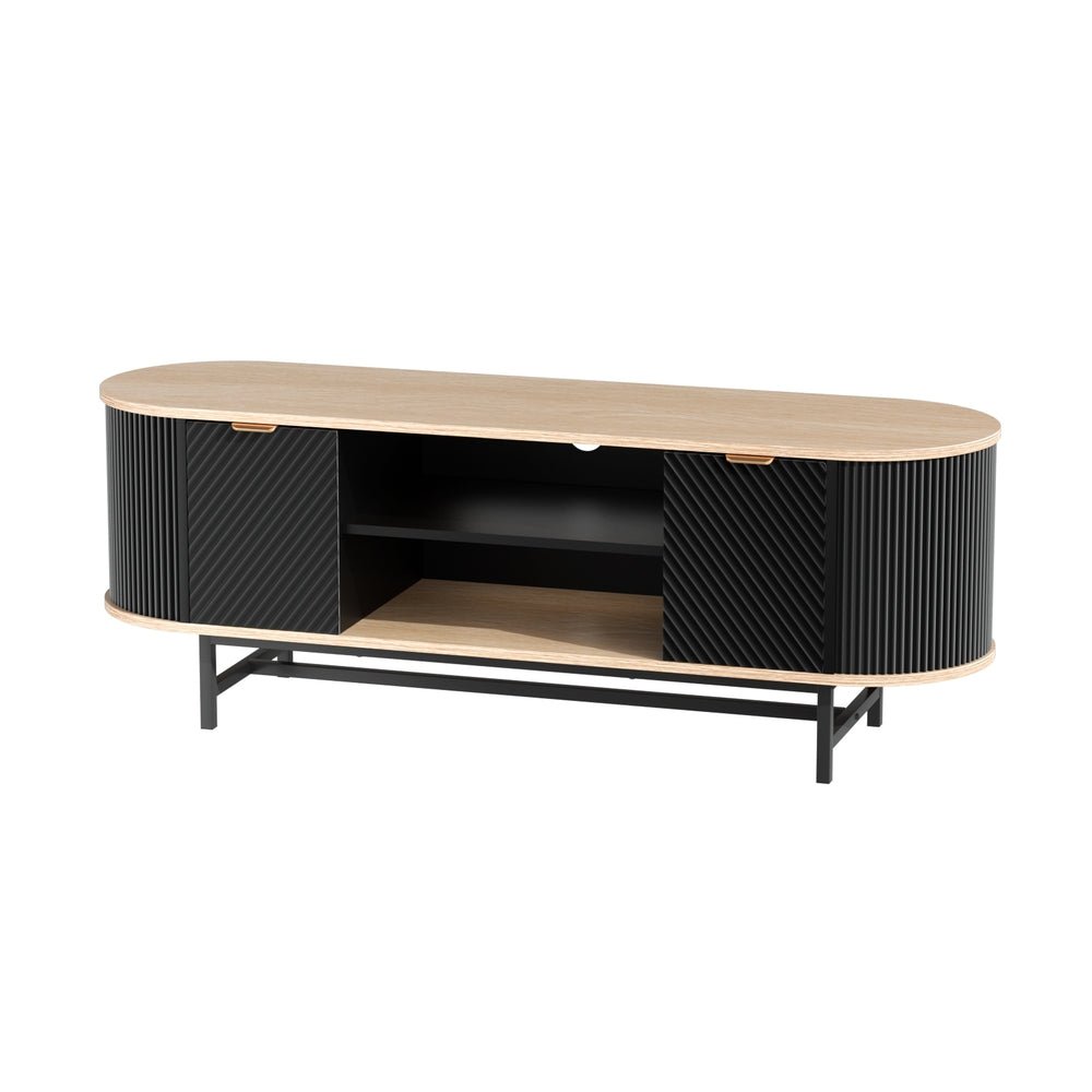 TV Unit Entertainment Unit Storage Cabinet Black Pine - Furniture > Living Room > TV Units - Rivercity House & Home Co. (ABN 18 642 972 209) - Affordable Modern Furniture Australia