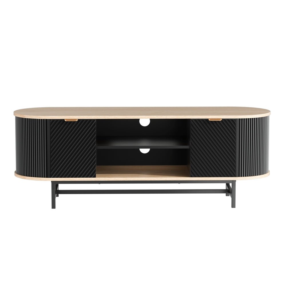 TV Unit Entertainment Unit Storage Cabinet Black Pine - Furniture > Living Room > TV Units - Rivercity House & Home Co. (ABN 18 642 972 209) - Affordable Modern Furniture Australia