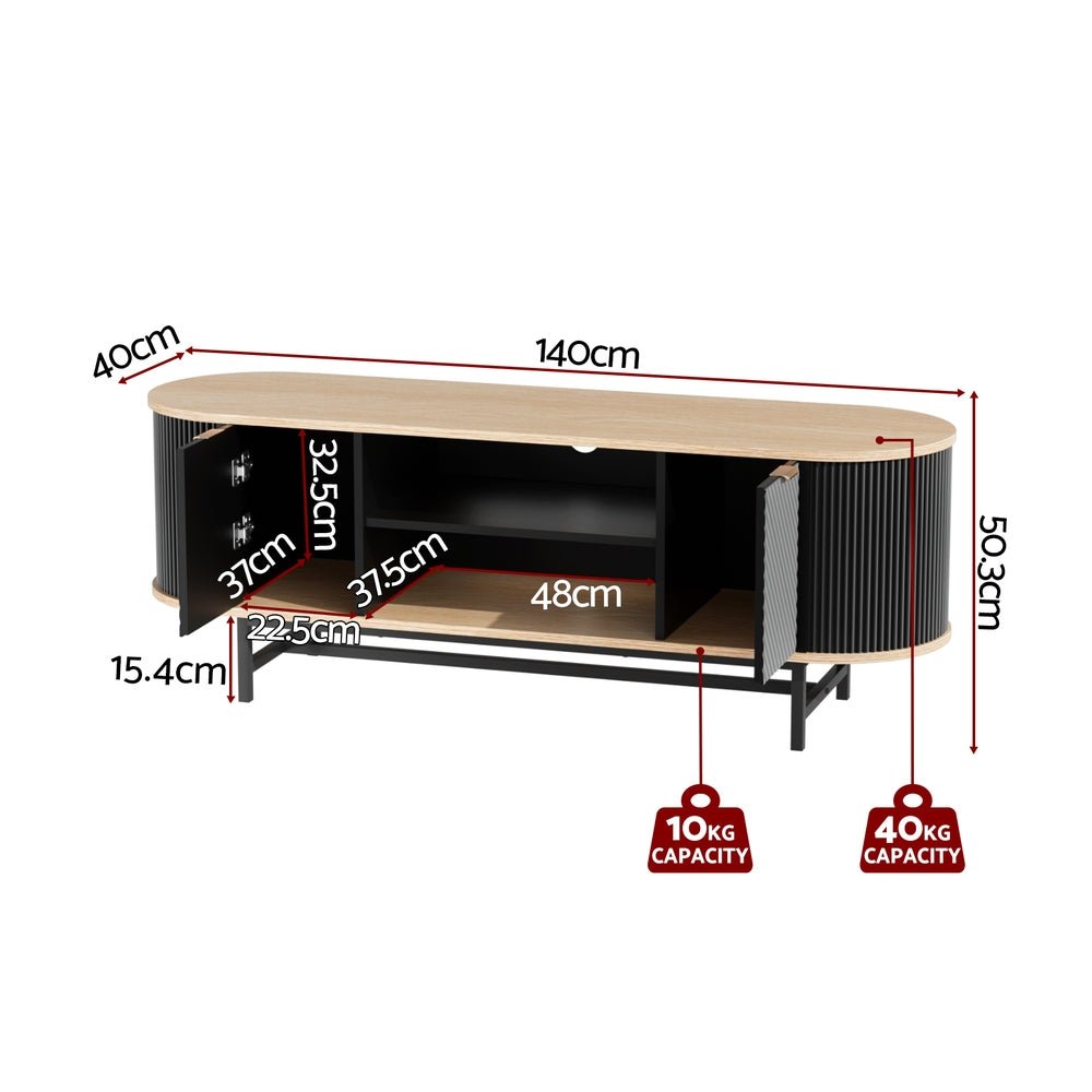 TV Unit Entertainment Unit Storage Cabinet Black Pine - Furniture > Living Room > TV Units - Rivercity House & Home Co. (ABN 18 642 972 209) - Affordable Modern Furniture Australia