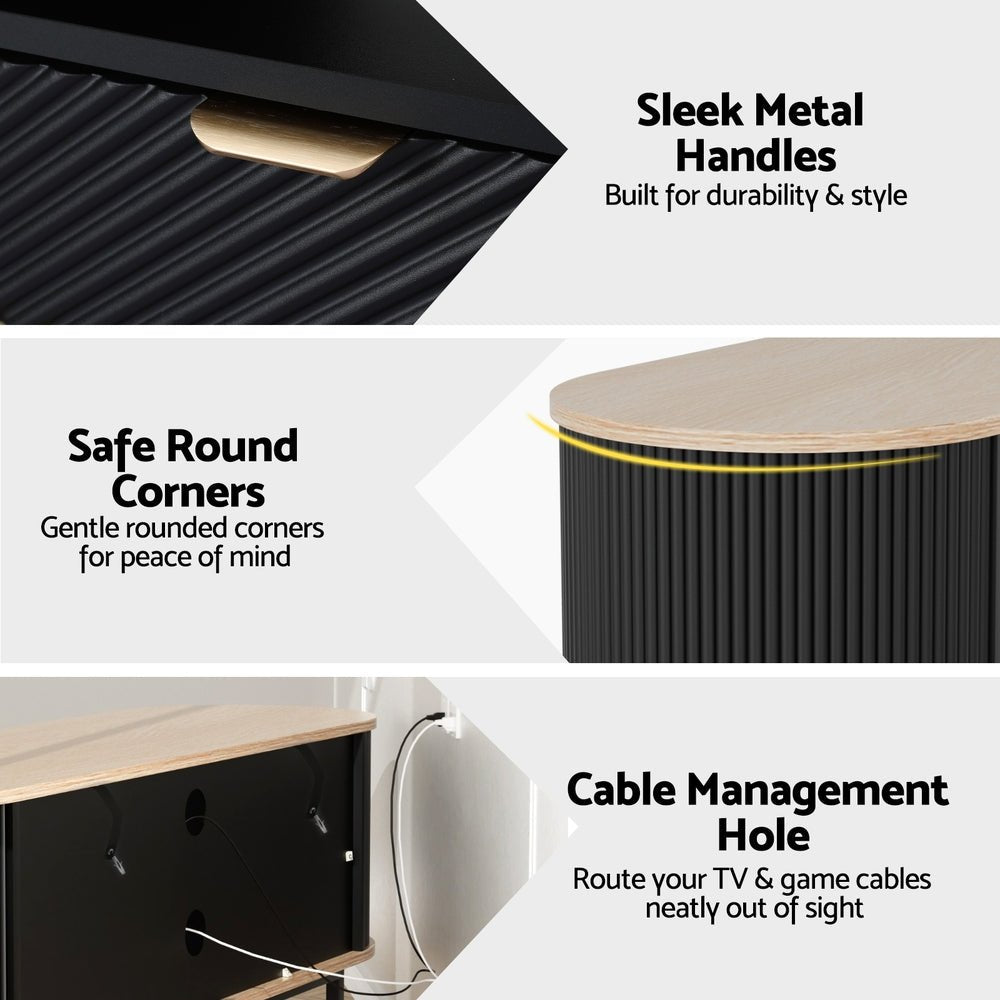 TV Unit Entertainment Unit Storage Cabinet Black Pine - Furniture > Living Room > TV Units - Rivercity House & Home Co. (ABN 18 642 972 209) - Affordable Modern Furniture Australia