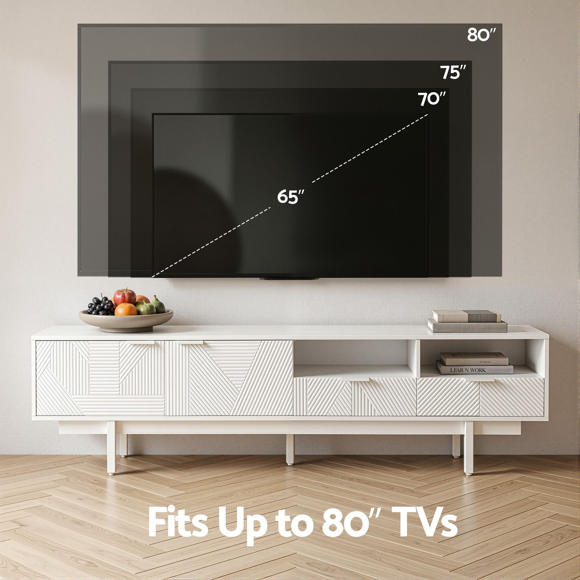 TV Unit Entertainment Unit Storage Cabinet Drawer 200cm White - Furniture > Living Room > TV Units - Rivercity House & Home Co. (ABN 18 642 972 209) - Affordable Modern Furniture Australia