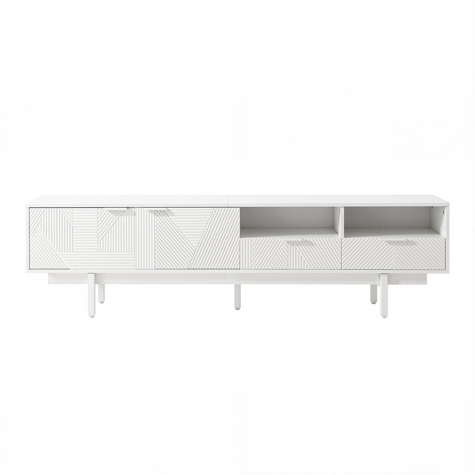 TV Unit Entertainment Unit Storage Cabinet Drawer 200cm White - Furniture > Living Room > TV Units - Rivercity House & Home Co. (ABN 18 642 972 209) - Affordable Modern Furniture Australia