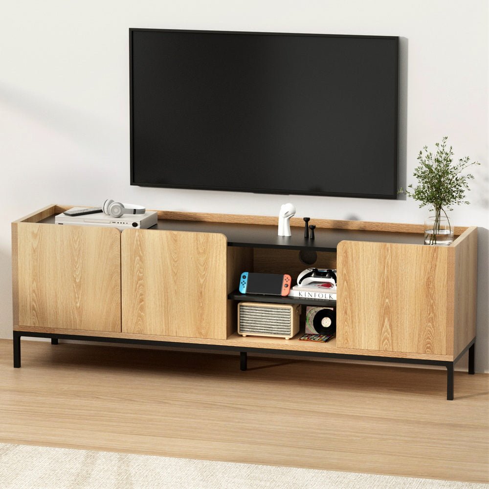 TV Unit Entertainment Unit Storage Cabinet Shelf 160cm Pine - Furniture > Living Room > TV Units - Rivercity House & Home Co. (ABN 18 642 972 209) - Affordable Modern Furniture Australia