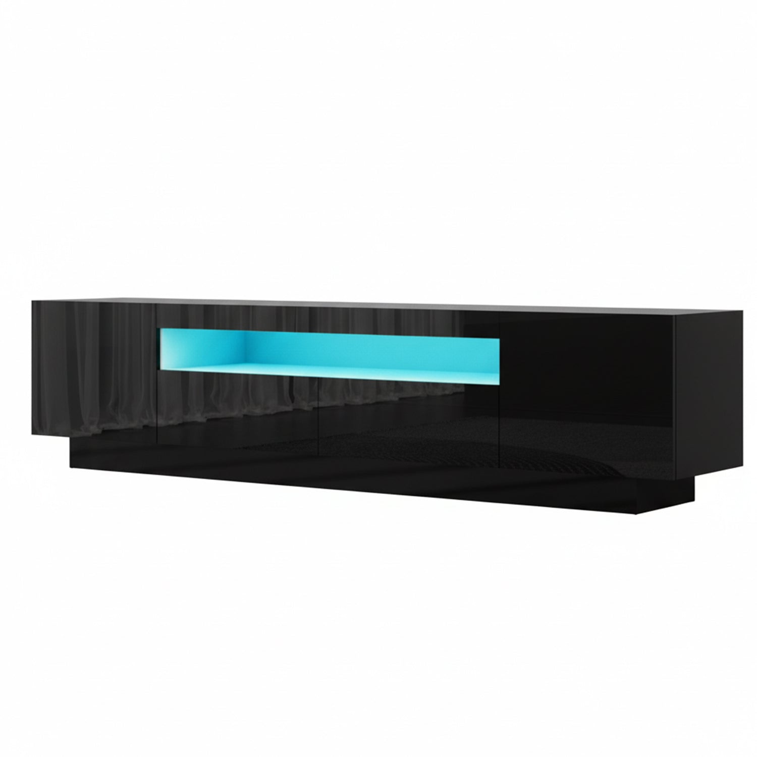 TV Unit Entertainment Unit Storage Drawer RGB LED 180cm Black - Furniture > Living Room > TV Units - Rivercity House & Home Co. (ABN 18 642 972 209) - Affordable Modern Furniture Australia