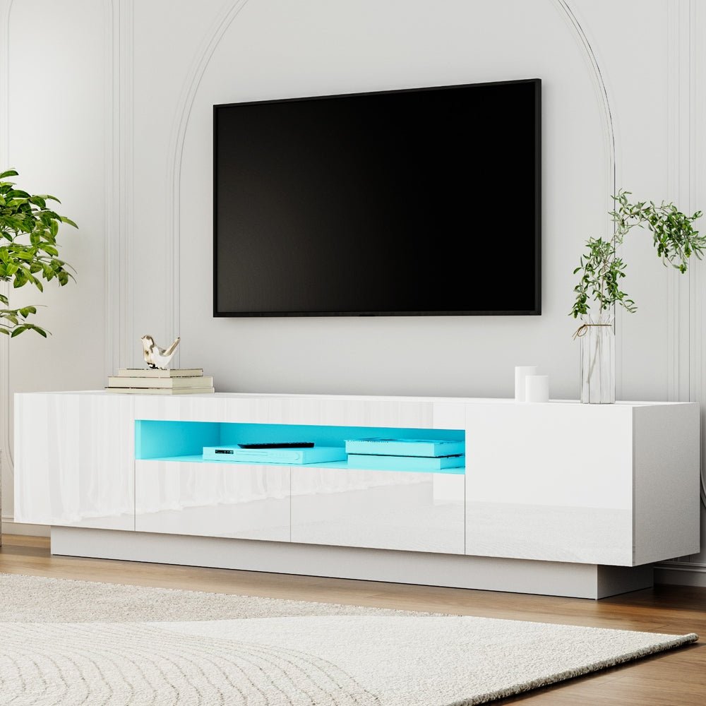 TV Unit Entertainment Unit Storage Drawer RGB LED 180cm White - Furniture > Living Room > TV Units - Rivercity House & Home Co. (ABN 18 642 972 209) - Affordable Modern Furniture Australia