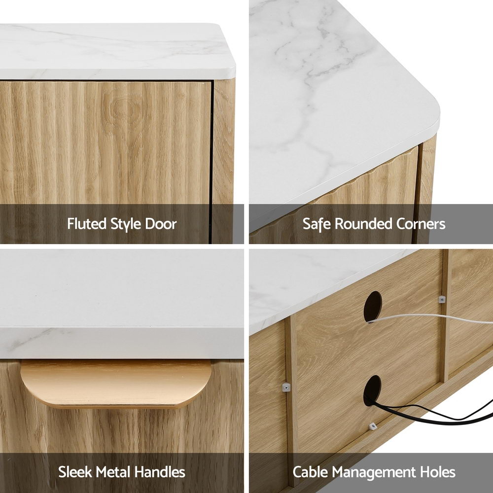 TV Unit Entertainment Unit Storage Drawer Shelf 150cm Pine - Furniture > Living Room > TV Units - Rivercity House & Home Co. (ABN 18 642 972 209) - Affordable Modern Furniture Australia