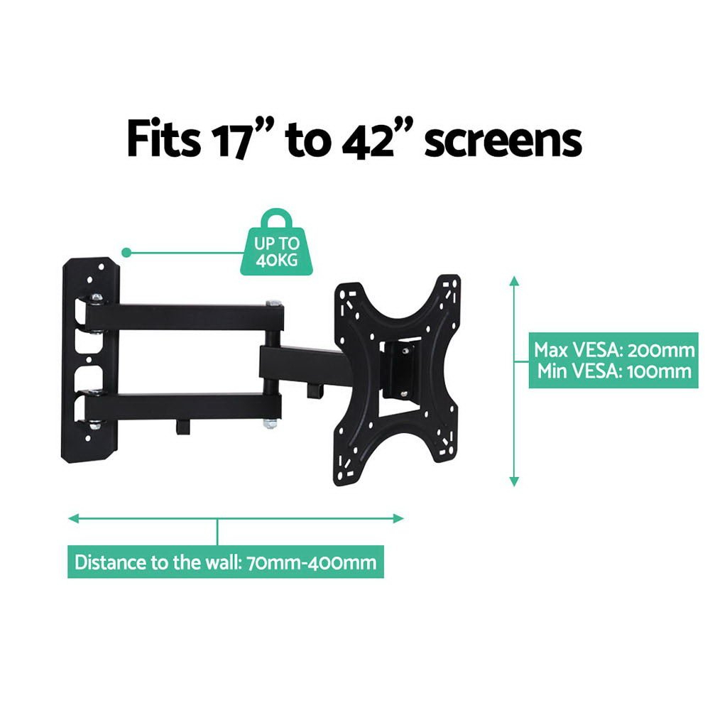 TV Wall Mount Bracket for 17" - 42" LED LCD TVs Full Motion Strong Arms - Appliances > TV > TVs & Accessories - Rivercity House & Home Co. (ABN 18 642 972 209) - Affordable Modern Furniture Australia